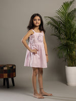 Lavender Color Check Design Dress for Kids - SanskrutiHomes
