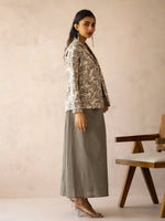 Women Cotton A-Line Maxi Dress With Jacket - SanskrutiHomes
