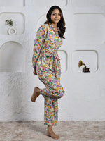 Multi-color floral Pure Cotton Jumpsuit - SanskrutiHomes