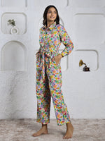 Multi-color floral Pure Cotton Jumpsuit - SanskrutiHomes