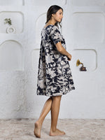 Floral print cotton Night Dress - SanskrutiHomes