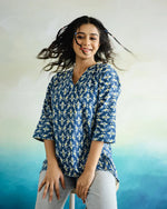 Printed Cotton Loose Fit Top - SanskrutiHomes