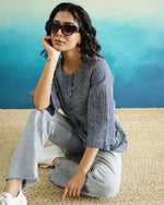 Striped 3D Print Cotton Top for Women - SanskrutiHomes