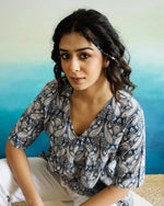 V-Neck Peplum Top For Women - SanskrutiHomes