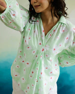 Cotton Printed Shirt Collar Top - SanskrutiHomes