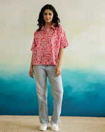 Pink Cotton Printed Top for Women - SanskrutiHomes