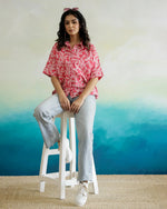 Pink Cotton Printed Top for Women - SanskrutiHomes