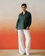 Green Solid Print Cotton Top for Women - SanskrutiHomes