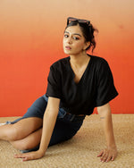 Black Crop Top for Women - SanskrutiHomes