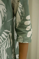 Green Cotton Printed Three Piece Night Suit Set with Pajama - SanskrutiHomes