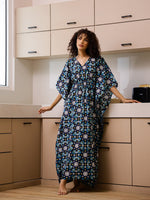 Cotton Printed Kaftan Night Suit Set - SanskrutiHomes