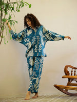 Flower Printed Night Suit Set for Women - SanskrutiHomes