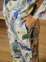 Floral Printed V-Neck Cotton Night Suit - SanskrutiHomes
