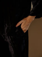 Black Velvet Night Suit for Women - SanskrutiHomes