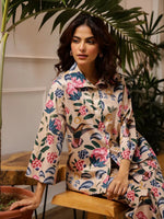 Multicolor Flower Printed velvet Coords - SanskrutiHomes