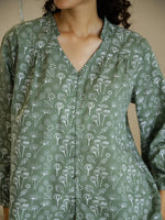 Flower Printed V-Neck Night Suit for Women - SanskrutiHomes