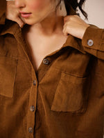 Brown Corduroy Co-ord Set - SanskrutiHomes