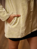 Yellow Solid Print Velvet Jacket for Women - SanskrutiHomes