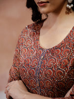Red Cotton Printed Kurta for Women - SanskrutiHomes
