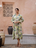 Floral Printed Cotton Ethnic Dress - SanskrutiHomes