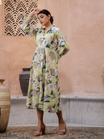 Floral Printed Cotton Ethnic Dress - SanskrutiHomes