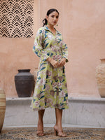 Floral Printed Cotton Ethnic Dress - SanskrutiHomes