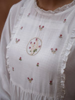 White Floral Embroidered Round Neck Kurta Set for Women - SanskrutiHomes