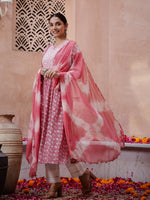 Floral Printed Kurta Set with Dupatta - SanskrutiHomes