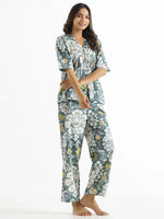 Cadet Green Cotton Loungewear Set - SanskrutiHomes