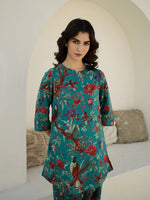 Green Floral Printed Night Suit Set - SanskrutiHomes