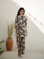 Green Color Flower Printed Night Suit - SanskrutiHomes
