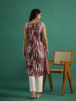 Purple Solid Print Round Neck Cotton Kurta set for Women - SanskrutiHomes