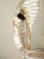 Off White Geometric Print Co-ords Set - SanskrutiHomes