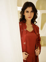 Set of 3 Satin Printed Co-ords Set for Women - SanskrutiHomes