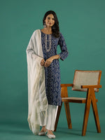Blue & White Kurta Set - SanskrutiHomes