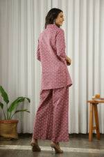 Mauve Printed Pure Cotton Night Suit Set - SanskrutiHomes