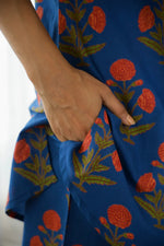Blue Printed Cotton Loungewear Set - SanskrutiHomes