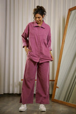 Orchid Corduroy Co-ord Set - SanskrutiHomes