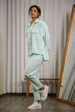 Sea Green Corduroy Co-ord Set - SanskrutiHomes