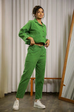 Green Corduroy Co-ord Set - SanskrutiHomes