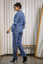 Dark Blue Denim Co-ord Set - SanskrutiHomes