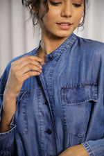 Dark Blue Denim Co-ord Set - SanskrutiHomes