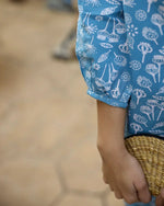 Blue Leaf Cotton Night SUIT - SanskrutiHomes