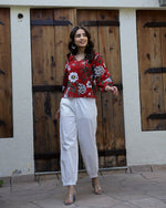 Maroon Pure Cotton co-ord set - SanskrutiHomes