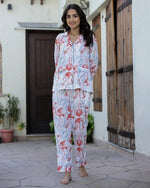 Floral Printed Night Suit Set - SanskrutiHomes