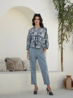 Grey Animal Print Cotton Co-ords Set - SanskrutiHomes