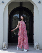TIGER Printed red sleeveless Jumpsuit - SanskrutiHomes