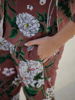 Brown Floral Printed Cotton Night Suit for Women - SanskrutiHomes