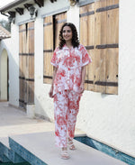 Red Pure Cotton Night Suit Set - SanskrutiHomes