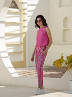 Pink Round Neck Cotton Night Suit - SanskrutiHomes